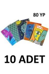 Mynote A4 80 Yaprak Kareli Telli Karton Kapak 10'lu Okul Defteri
