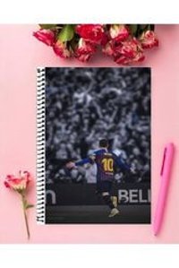 Animeandyourworld A4 72 Yaprak Çizgisiz Telli Sert Kapak 1 Adet Messi Okul Defteri