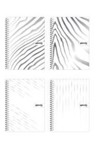 Mynote A4 80 Yaprak Kareli Telli Sert Kapak 2'li Zebra Deseni Okul Defteri