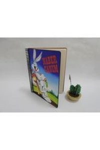 Retina Shop A5 80 Yaprak Çizgisiz Telli Sert Kapak 1 Adet Bugs Bunny Okul Defteri
