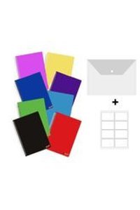 Gıpta Glow Notes A4 100 Yaprak Kareli-Çizgili Telli Karton Kapak 6'lı Okul Defteri