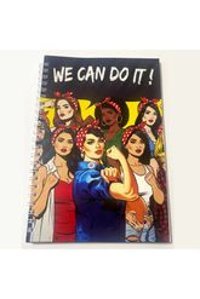 Dikkat Ajans We Can Do İt A5 64 Yaprak Kareli Telli Karton Kapak 1 Adet We Can Do It Okul Defteri