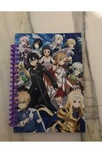 Kleeyiseviyorum A5 50 Yaprak Çizgisiz Telli Karton Kapak 1 Adet Sword Art Online SAO Okul Defteri