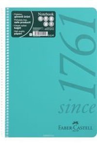 Faber Castell A4 100 Yaprak Kareli Telli Sert Kapak 1 Adet Okul Defteri Turkuaz