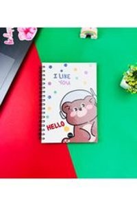 Gift Moda A5 200 Yaprak Çizgisiz Telli Sert Kapak 1 Adet Hello Bear Okul Defteri