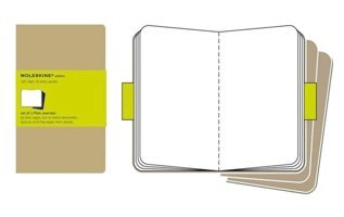 Moleskine 40 Yaprak Çizgisiz Telli Sert Kapak 3'lü Okul Defteri