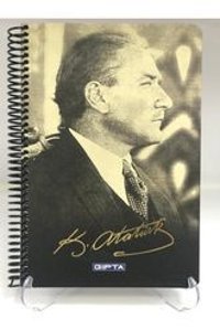 Gıpta A5 100 Yaprak Kareli Telli Sert Kapak 1 Adet Atatürk Okul Defteri