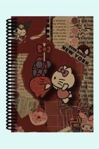 Namgo A5 100 Yaprak Çizgisiz Telli Karton Kapak 1 Adet Hello Kitty Okul Defteri
