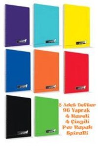 Güzelyüz Avm A4 96 Yaprak Kareli Telli Sert Kapak 1 Adet Okul Defteri