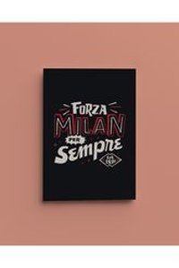 Lucidum A5 24 Yaprak Çizgisiz Dikişli Karton Kapak 1 Adet Forza Milan Okul Defteri