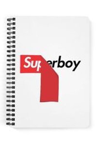 Zeron Tasarım A5 60 Yaprak Çizgisiz Telli Sert Kapak 1 Adet Superboy Okul Defteri