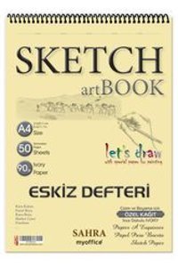 Etika A4 50 Yaprak Çizgisiz Telli Karton Kapak 1 Adet Sketchbook Okul Defteri