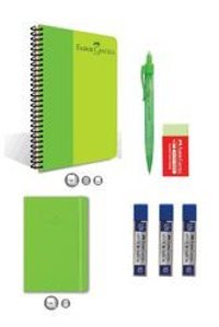 Faber Castell A4 100 Yaprak Kareli Telli Yumuşak Kapak 1 Adet Okul Defteri Yeşil