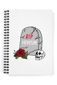Zeron Tasarım A5 60 Yaprak Çizgisiz Telli Sert Kapak 1 Adet Rip Hevesim Okul Defteri