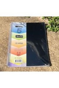 Çınar Defter A4 125 Yaprak Kareli-Çizgili Telli Yumuşak Kapak 1 Adet Okul Defteri Siyah