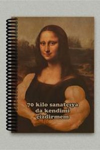 Namgo A5 100 Yaprak Çizgisiz Telli Karton Kapak 1 Adet Mona Lisa Okul Defteri