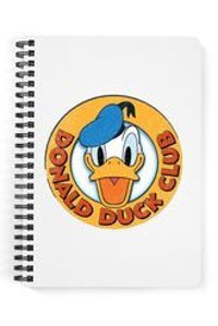 Zeron Tasarım A5 60 Yaprak Çizgisiz Telli Sert Kapak 1 Adet Donald Duck Okul Defteri