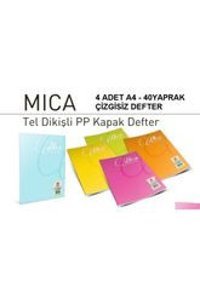 Gıpta A4 40 Yaprak Çizgisiz Dikişli Sert Kapak 1 Adet Okul Defteri
