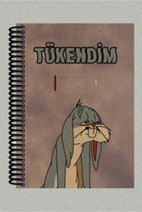 Namgo A5 100 Yaprak Çizgisiz Telli Karton Kapak 1 Adet Bugs Bunny Okul Defteri
