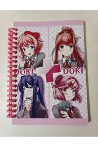 Kleeyiseviyorum A5 50 Yaprak Çizgisiz Telli Karton Kapak 1 Adet Doki Doki Okul Defteri