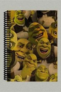 Namgo A5 100 Yaprak Çizgisiz Telli Karton Kapak 1 Adet Shrek Okul Defteri