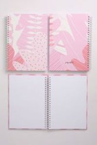 Paperlab A5 80 Yaprak Çizgisiz Telli Sert Kapak 2'li Yaprak Okul Defteri Pembe
