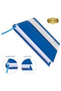 Bidefter A5 150 Yaprak Çizgisiz Dikişli Deri Kapak 1 Adet Okul Defteri Mavi