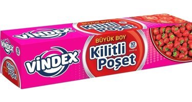 Vindex Büyük Kilitli Buzdolabı Poşeti 10'lu