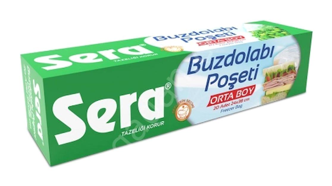 Sera Orta Kilitli Buzdolabı Poşeti 24x20'li