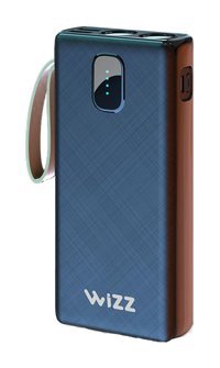 Wizz WP023S 20000 mAh Işıklı USB Type C Çoklu Bağlantı Kablolu Powerbank Lacivert