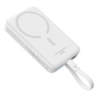 Baseus Magsafe 10000 mAh Hızlı Şarj Mıknatıslı USB Type C Kablolu Powerbank Beyaz