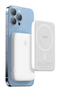 Wiwu SC5000A 5000 mAh Hızlı Şarj Mıknatıslı Dijital Göstergeli Micro USB Kablosuz Powerbank Mavi