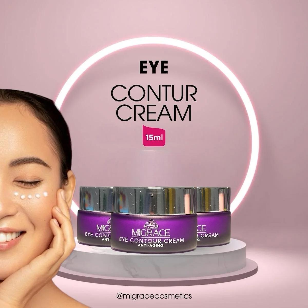 Migrace Anti Aging Üzüm Çekirdeği Özlü Tüm Ciltler İçin Göz Altı Krem Kavanoz 15 ml