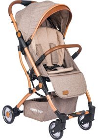 Tommy Baby Golf Katlanabilir 360 Derece Dönen Kabin Tipi Puset Bebek Arabası Kahverengi