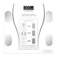 Starcom ST-54 Yağ Ölçen Vücut Analizi Yapan Bluetoothlu Kas Ölçen Cam Dijital Akıllı Tartı Beyaz