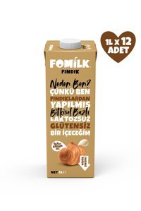Fomilk Vegan Fındık Sütü Laktozsuz 12'li 1 lt