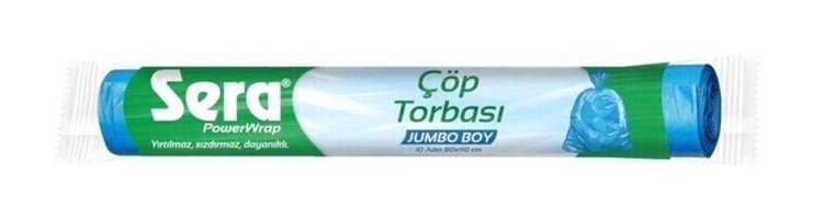 Sera Kokulu Jumbo Boy 80x110 cm Çöp Poşeti 10 Adet Mavi