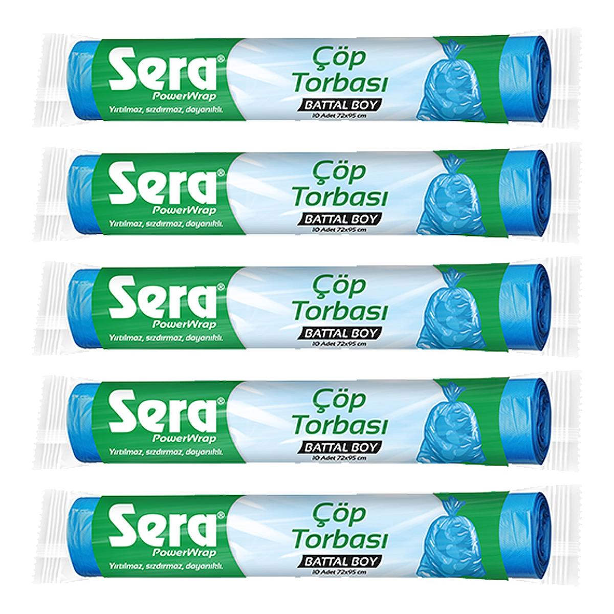Sera Kokulu Battal Boy 72x95 cm Çöp Poşeti 10x5 Adet Mavi