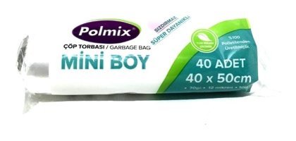 Polmix Kokulu Şeffaf Mini Boy 40x50 cm Çöp Poşeti 40 Adet