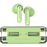 Monster XKT08 Su Geçirmez Çift Mikrofonlu 5.3 Silikonsuz Gürültü Önleyici Kablosuz Kulak İçi Bluetooth Kulaklık Yeşil