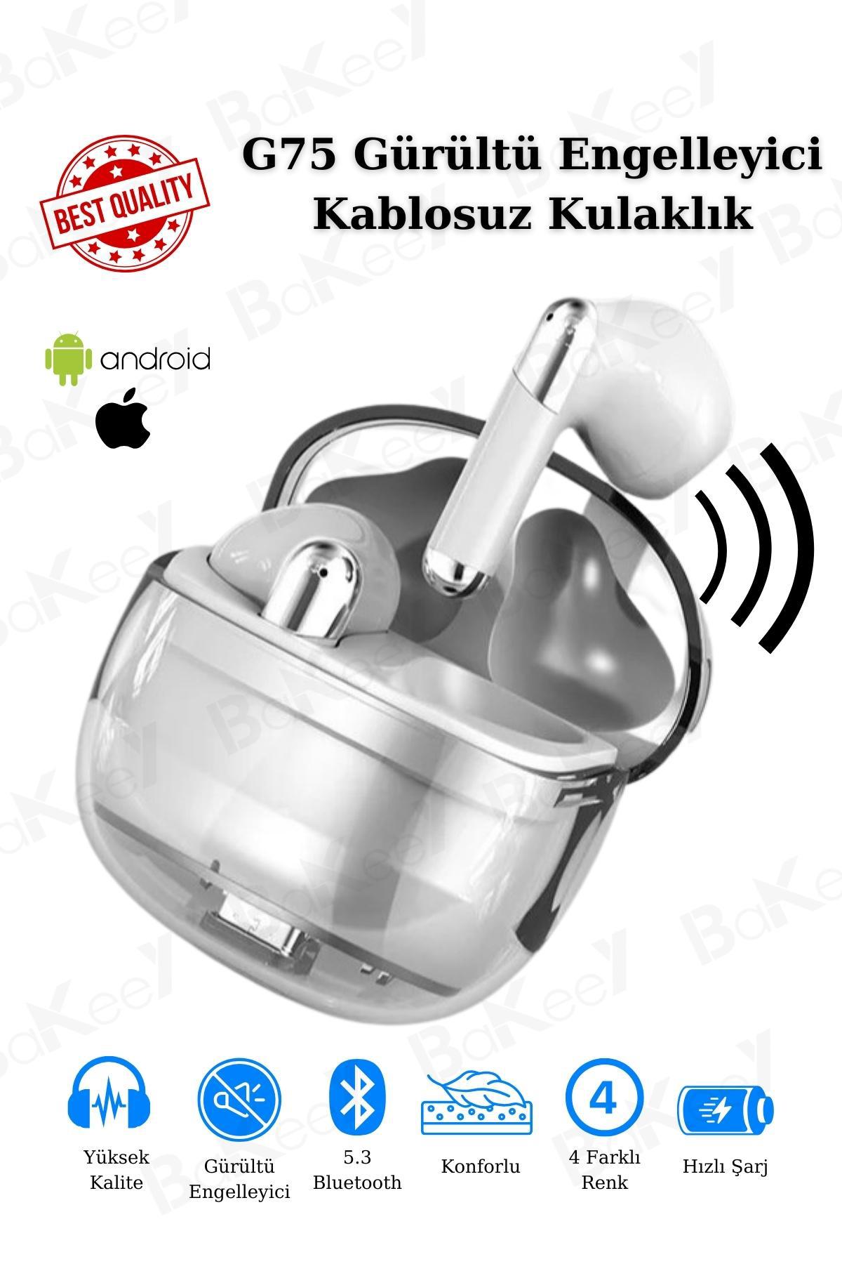 True Tek Mikrofonlu 5.3 Silikonsuz Gürültü Önleyici Kablosuz Kulak İçi Bluetooth Kulaklık