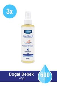 Deep Fresh Probiyotik Doğal Bademli Vegan Hipoalerjenik Bebek Masaj Yağı 3x200 ml