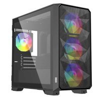 Dragos Diamond ARGB Mesh 4 Fanlı Temperli Cam Siyah Dikey Mid Tower Oyuncu Bilgisayar Kasası