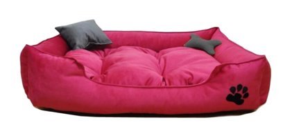 Mavi Vitrin Yıkanabilir Tek Fonksiyonlu 50x40 cm Simit Kedi Yatağı Pembe