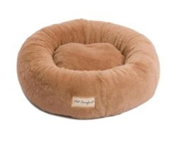 Pet Comfort Hotel Yıkanabilir Tek Fonksiyonlu 50 cm Simit Kedi Yatağı Bej