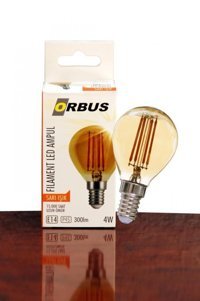 Orbus ORB-GC45 4 W Tasarruflu Sarı E27 Yuvarlak Led Ampul