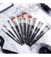 Eda Luxury Beauty Diamond 12'li Allık Eyeliner Far Makyaj Fırçası Seti