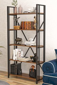 Wood House Inci 5 Raflı Suntalam 90x180x35 cm Ceviz