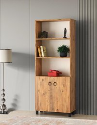 Sivas Gözde Mobilya Buket Dolaplı 5 Raflı Suntalam 70x178x32 cm Açık Kahverengi