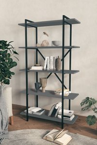 Bofigo Dekoratif 5 Raflı Metal 90x159x29 cm Antrasit